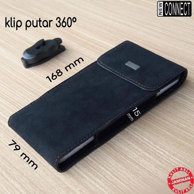 DT100 }} sarung hp pinggang kulit asli klip putra