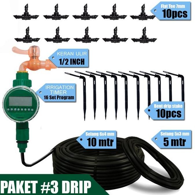 TERBARU - Jirifarm Paket # Drip Irigasi - Digital Water Timer Pengatur Otomatis Air Keran Selang