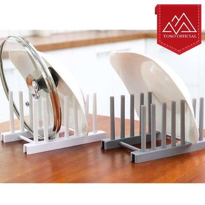 Rak Piring Minimalis Tempat Penyimpan Piring Gelas Tutup Panci 6 Slot Allshop