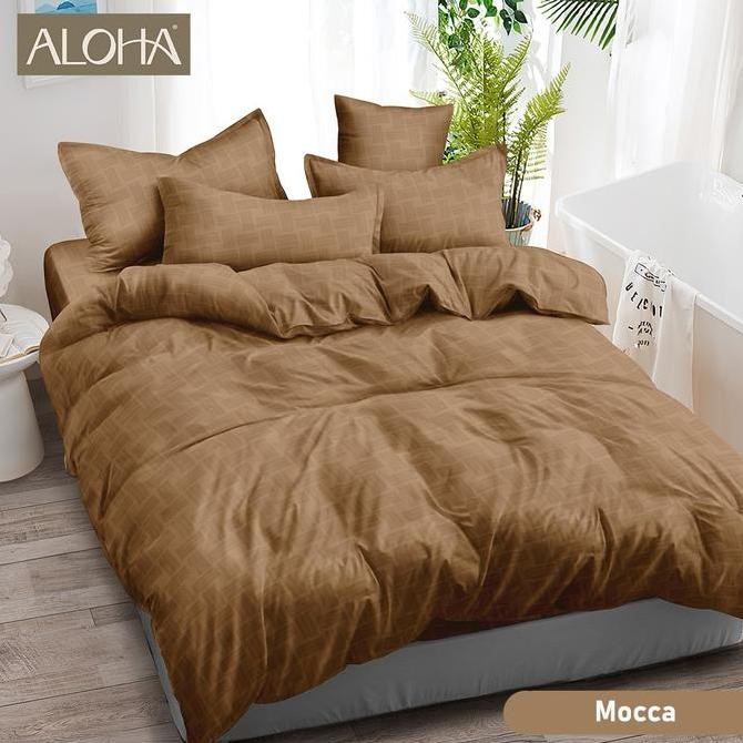 bed cover aloha 180x200 polos emboss tinggi 20 cm / bedcover set aloha