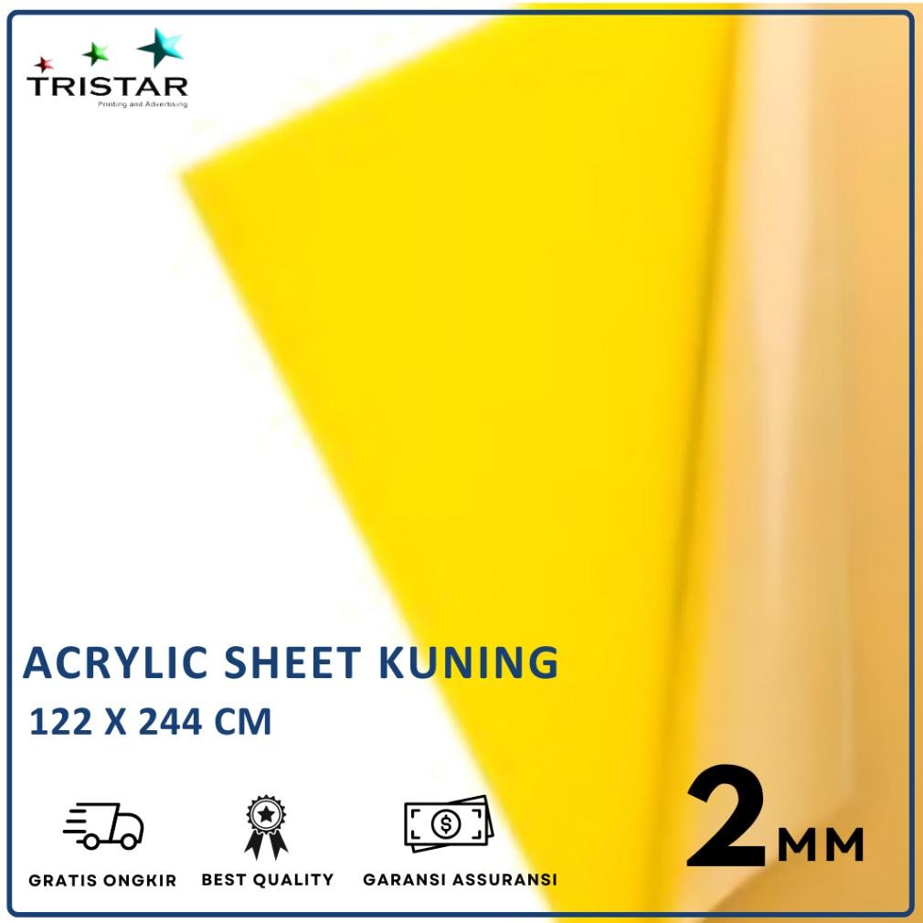 Acrylic Kuning Solid Akrilik Warna Lembaran Sheet 122X244 Kuning Akrilik Lembaran Star Royal Premium