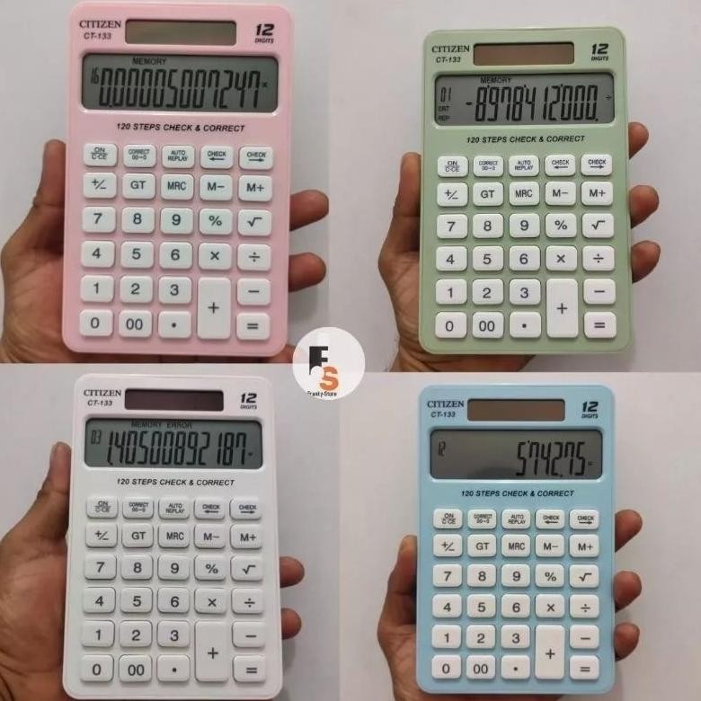 

Fb-43 Kalkulator Fancy Warna Warni Calculator Ct 555N 555 N 555 C 555 Colour Series 12 Digit Check Ulang Check Correct Bisa Hitung Ulang Fb-43