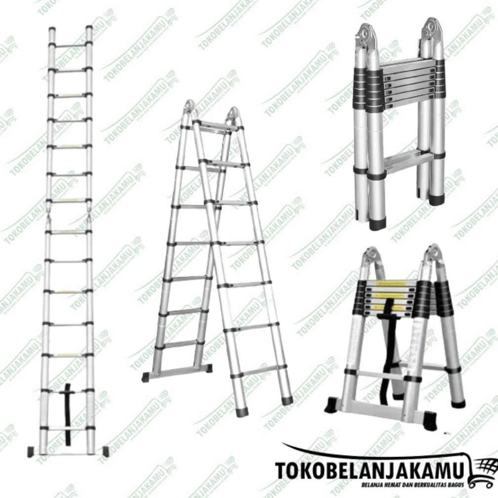 Tangga Lipat Aluminium Teleskopik Double Telescopic Ladder aSt
