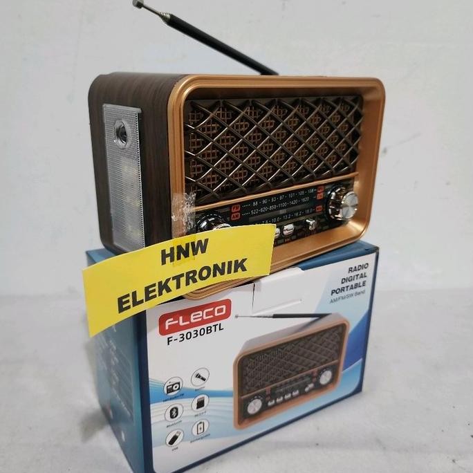 Radio Klasik Classic Retro Model Kayu Usb Bluetooth Fm Am Sw Senter Fleco 3030 Kualitas Terbaik Harg