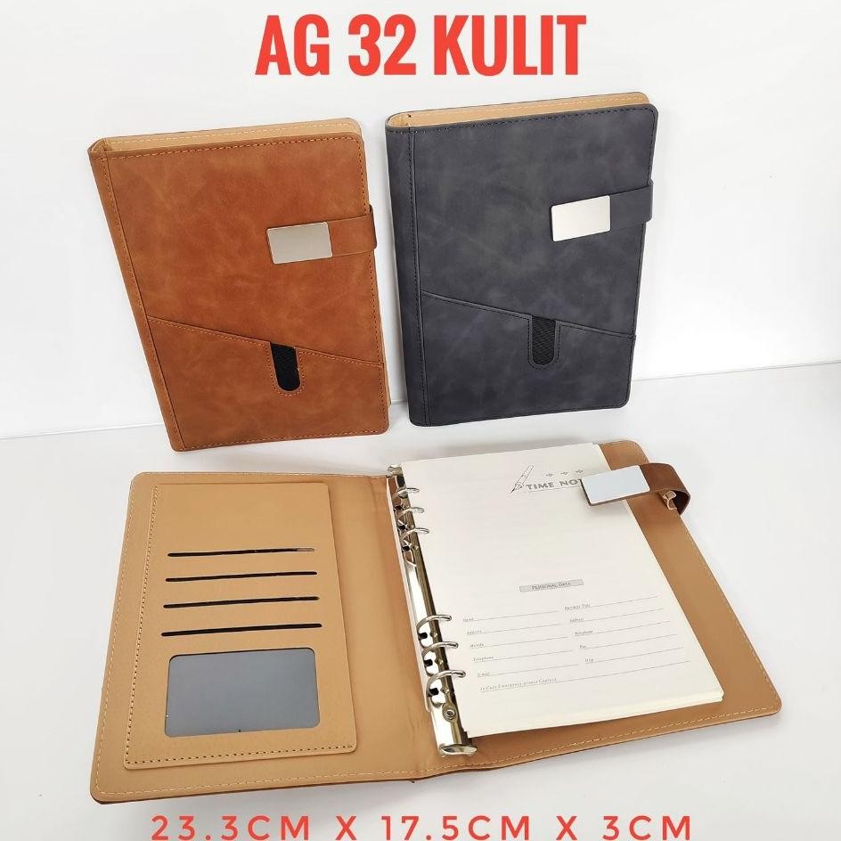 

Buku Agenda Ag32 Notesbook Buku Tulis Buku Binder Cover Klip Bahan Kulit Diary A5 Binder
