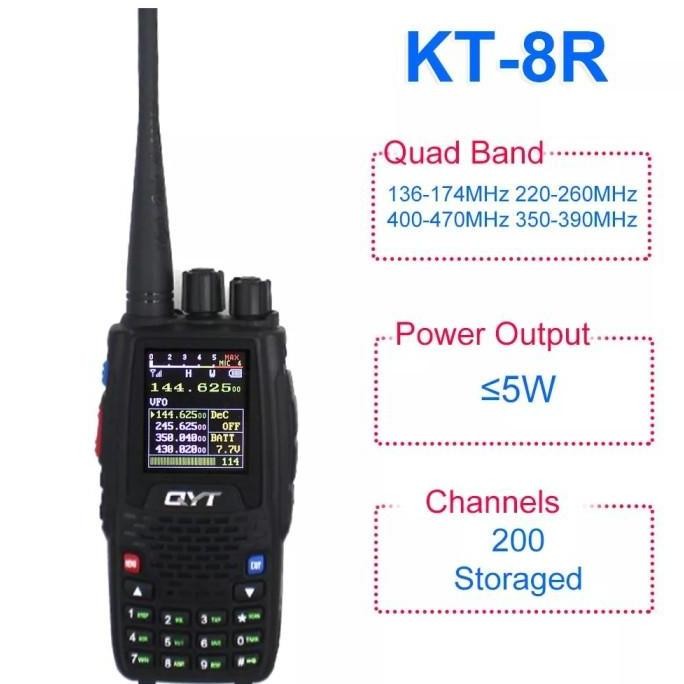 Qyt Kt-8R - Two-Way Radio Quad Band Radio Walkie Talkie 5W Power - Radio Ht Dua Arah Quad Band 5W Ku