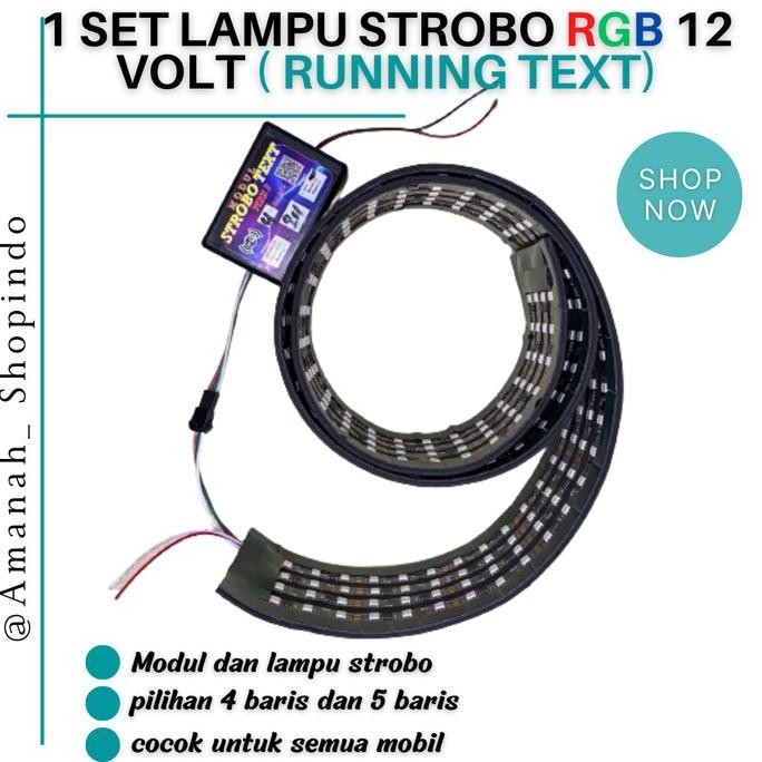 STROBO WAVE TEXT 4&5 BARIS WIFI/STROBO KACA MOBIL  40 MODE ANIMASI ORIGINAL DAN TERPERCAYA