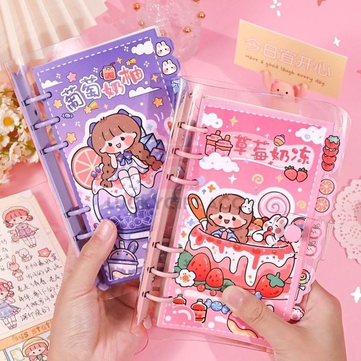 

Buku Binder Aki A6 Aesthetic Ring Book Diary Matematika Tulis Motif Cute Girl Aki