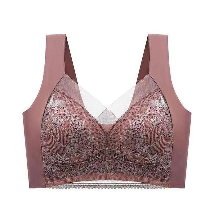 SHEBRAS | Seamless Sport Push Up Bra Jumbo Rompi Renda Bunga Big Size Tanpa Kawat Glabs Cangkir Penu