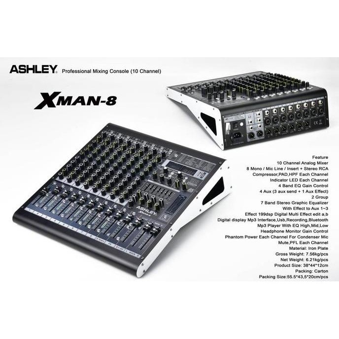 Mixer Ashley Xman8 Xman 8 8 Channel Original Ashley Xman8 Original