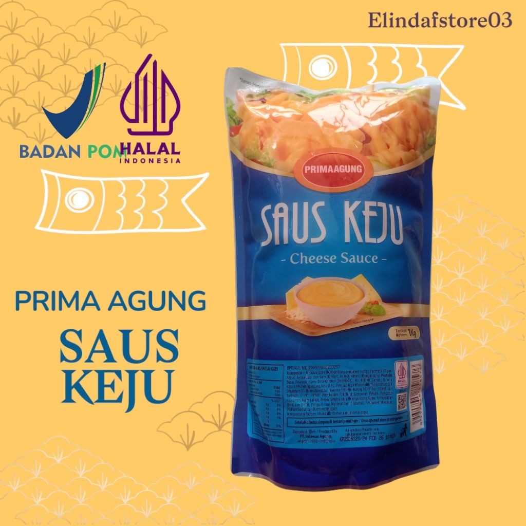 

Prima Agung Saus Keju | Cheese Sauce 1 kg, 500gr, 250gr Saos Pack Original