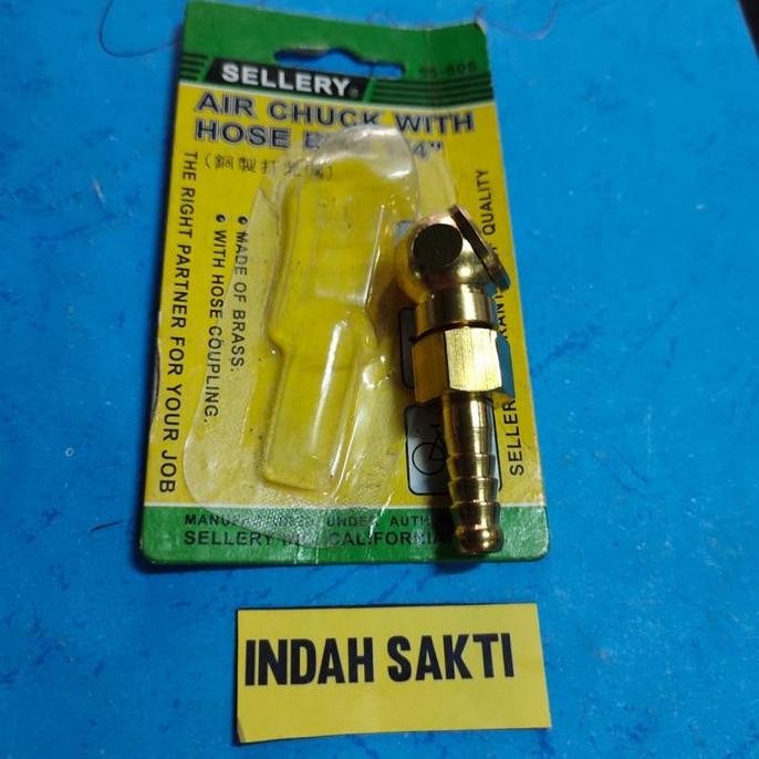 Kepala Alat Isi Angin Ban / Air Chuck With Hose End 1/4" Sellery