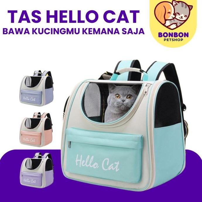 Tas Kucing Tas Ransel Kucing Pet Carrier Tas HELLO Cat Cat Bag Tas Hiking Untuk Membawa Kucing Tas R