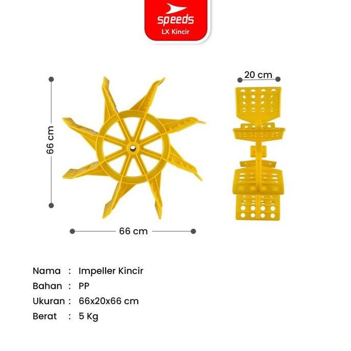 SPEEDS KINCIR AIR TAMBAK IMPELLER 8 DAUN 66CM PADAT PELAMPUNG COR KOLAM IKAN AIR TAMBAK UDANG WATER 