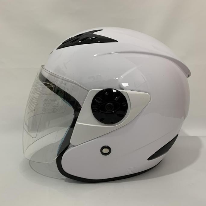 NEW Helm Vision 2 Polos Putih Glossy Solid Helm Dewasa SNI