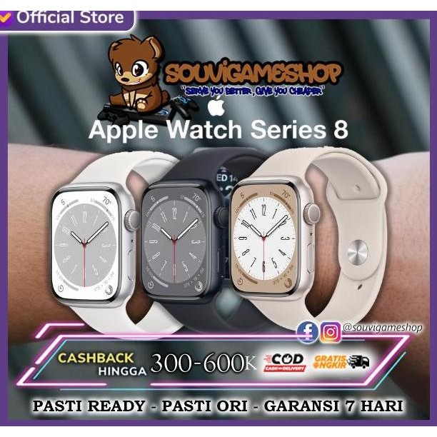 TERBARU - Apple Watch Series 8 2022 41mm 45mm Silver Starlight Midnight BNIB