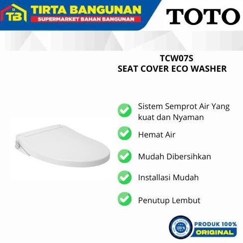 TERLARIS - TOTO TCW07S SEAT COVER ECO WASHER / TUTUP KLOSET / CLOSET DUDUK SOFT CLOSING Putih