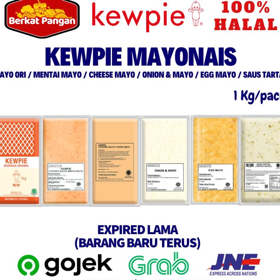 

Kewpie Mayonais Original / Mentai Mayo / Cheese Mayo / Egg Mayo / Onion Mayo/ Saus Tartar 1 Kg