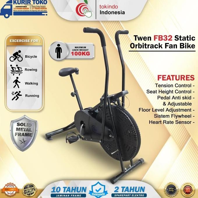 Sepeda Statis Orbitrack Fan Bike TWEN FB32 - Platinum Termurah Alat Fitness