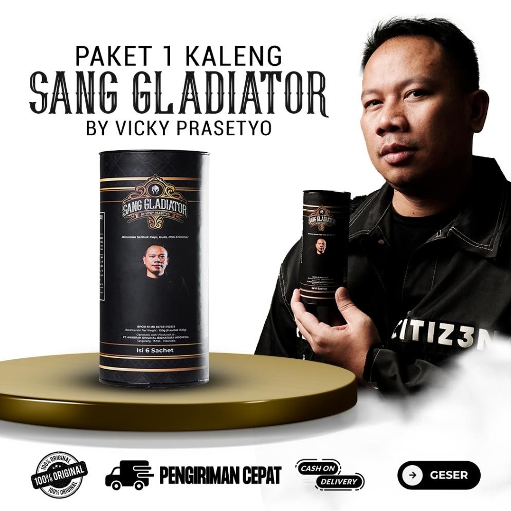 

Ready!! Sang Gladiator Kopi Pria By Vicky Prasetyo | 1 Pack Isi 6 Sachet