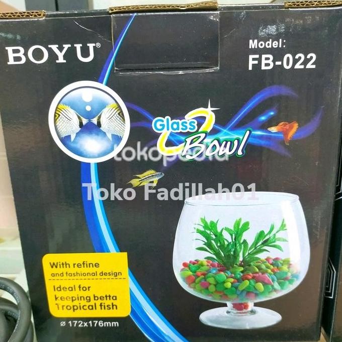 BOYU akuarium kaca bulat 172x176 mm glass bowl Fb-022 aquarium boyu