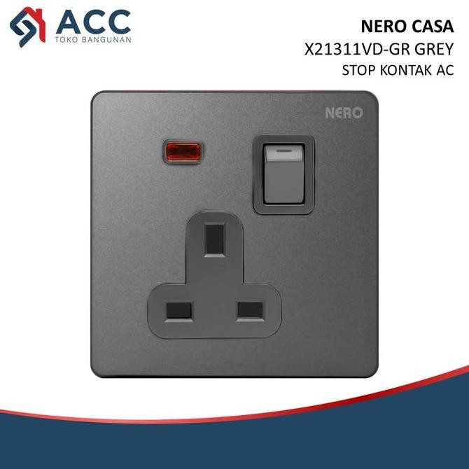 Nero Casa X21311Vd-Gr Grey Nero Stop Kontak Ac Allshop