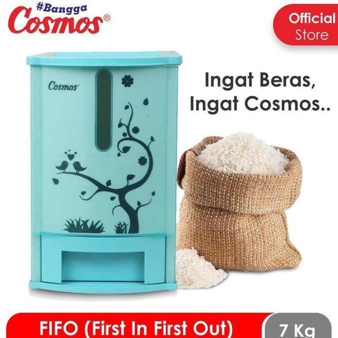 TERMURAH - Cosmos 007 PUNDI Tempat Beras Rice Box 7 Kg Compactable Size FIFO Technology Anti Slip Be