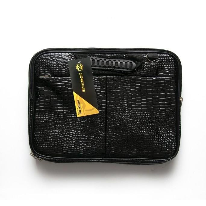 TERLARIS - Tas Laptop 12 inch motif Kulit, TEBEL dan dua sisi. ZORNWEE