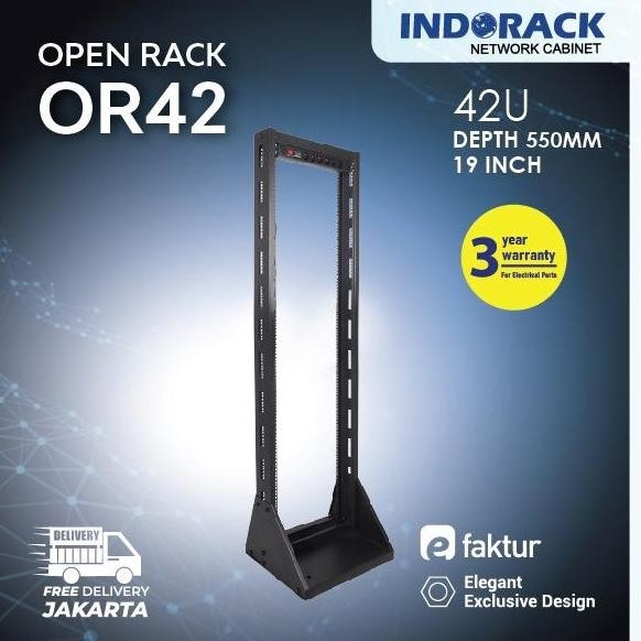TERBARU - OR42 - 42U Open Rack 19" - INDORACK