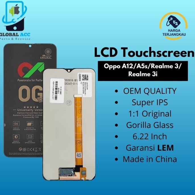 BEBAS ONGKIR - LCD + TOUCHSCREEN OPPO A12 - CPH2083 CPH2077 LCD TS FULLSET