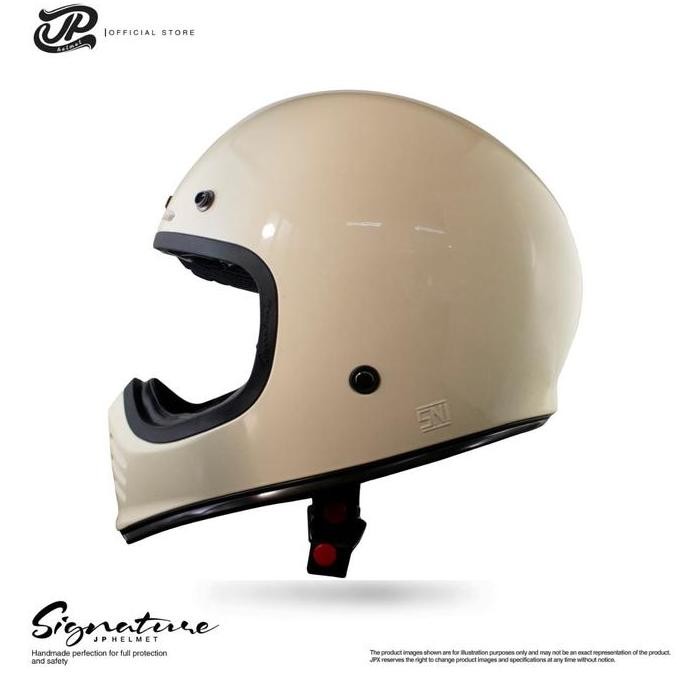 Helm JP Retro Signature Solid White Cream Gloss/Black