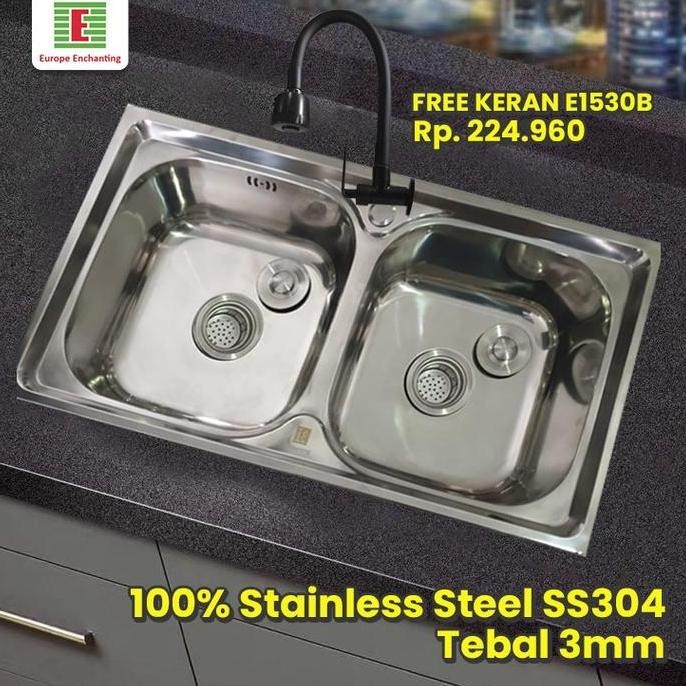 TERLARIS - Set Sink Bak Cuci Piring Europe Enchanting E1075