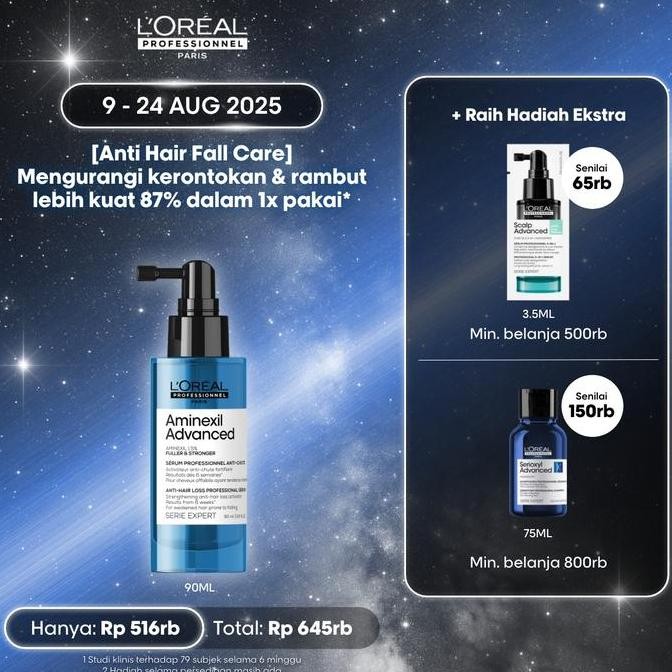 TERMURAH - Aminexil Fuller & Stronger Anti-Hair Loss Serum 300ml by LOreal Professionnel. Untuk trea