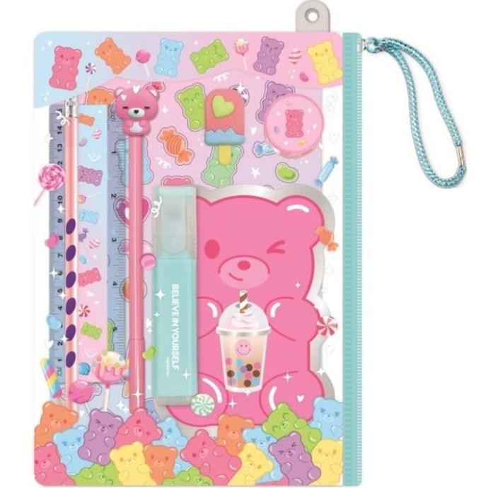 

Mainan Alat Tulis Belajar Anak Hot Focus Writing Portfolio Notepad Dengan Pena Gel dan Stabillo