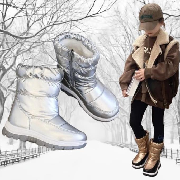 Sepatu Winter Anak Boots Musim Dingin Salju Waterproof Bulu Anak Laki Perempuan