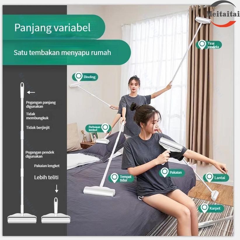 Gh-6 Pel Rol Pembersih Bulu Hewan Peliharaan Debu Panjang Pegangan Yang Dapat Disesuaikan 25-124Cm R