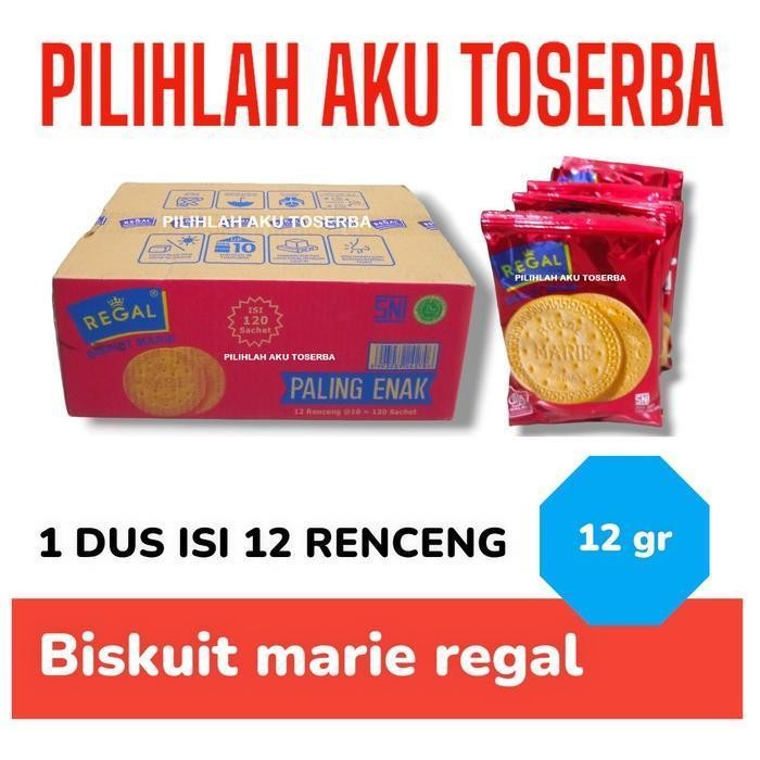 

Biskuit Marie Regal Renceng 12 Gr - ( Harga 1 Dus ) Termurah Best Quality 100% Original