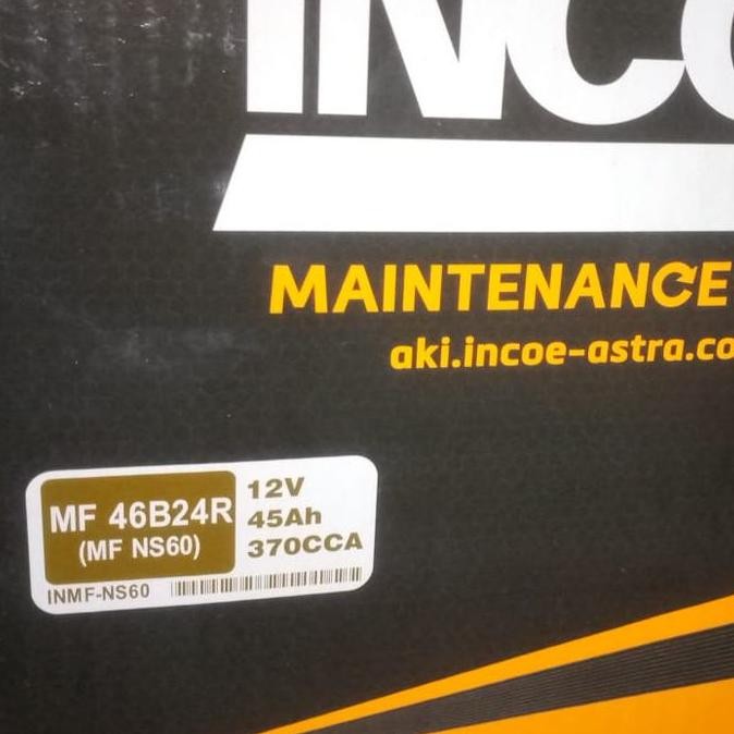 aki kering mobil GS incoe MF NS60 12V 45 ampere