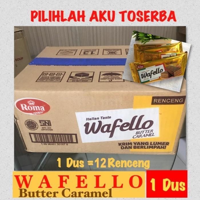 

Roma Wafello Butter Caramel 17 Gr - ( Harga 1 Dus Isi 12 Renceng ) Terlaris Best Quality 100% Original