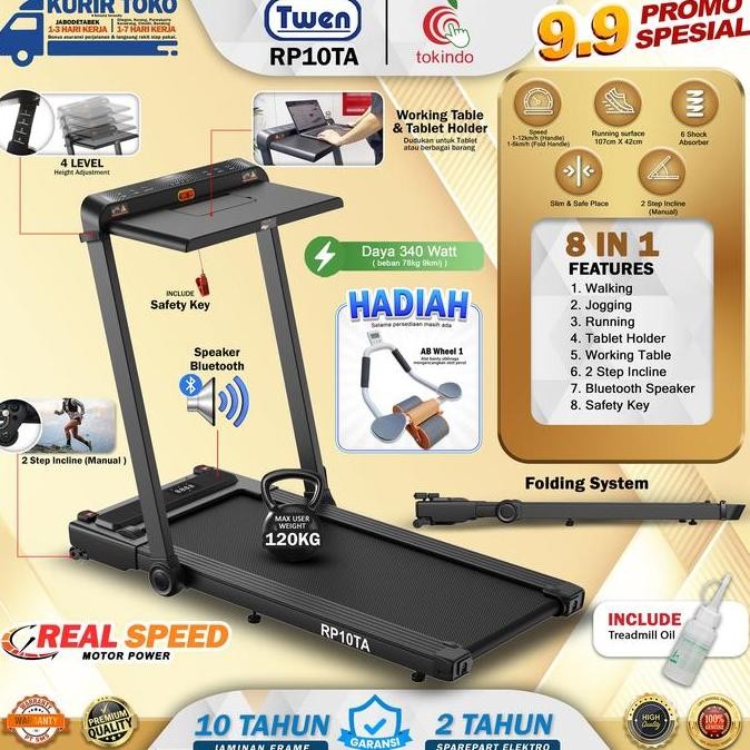 Promo TWEN RP10TA Treadmil Listrik Treadmil Portable Treadmil Walking Pad Treadmill Running Pad Trea