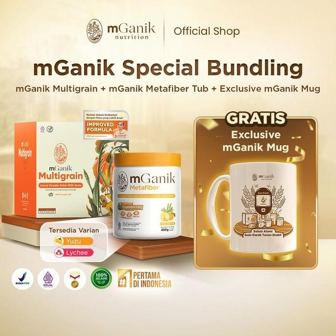 

NEW mGanik Multigrain Labu Kuning 500gr & mGanik Metafiber Jeruk Yuzu 450gr