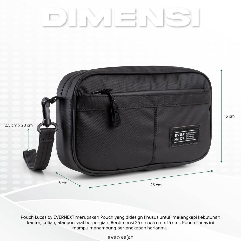 Promo.. Evernext - Pouch Bag Pria Waterproof Tas Tangan Pria Anti Air Hand Bag Pria Clutch Bag Pria 