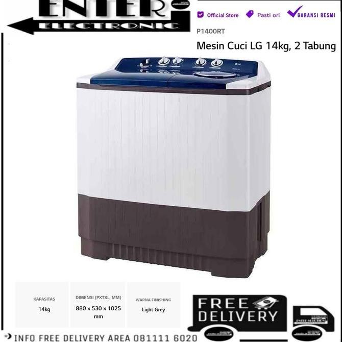 LG TWIN TUB P1400RT - LG MESINCUCI 14 KG MESIN CUCI 2 TABUNG LG 14 KG