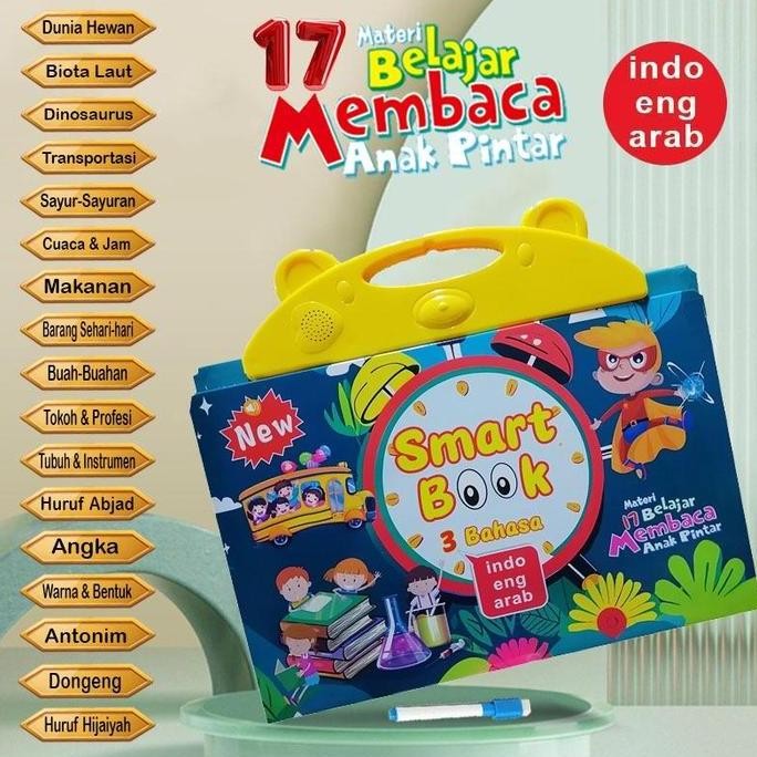 

Promo Smart Book Kalender Bersuara Indonesia English Arab Jumbo 3 Bahasa Lengkap dengan 17 Materi Belajar Bisa menggambar di papan tulis mini yang di belakang buku + Free Spidol dan Klip Buku COD