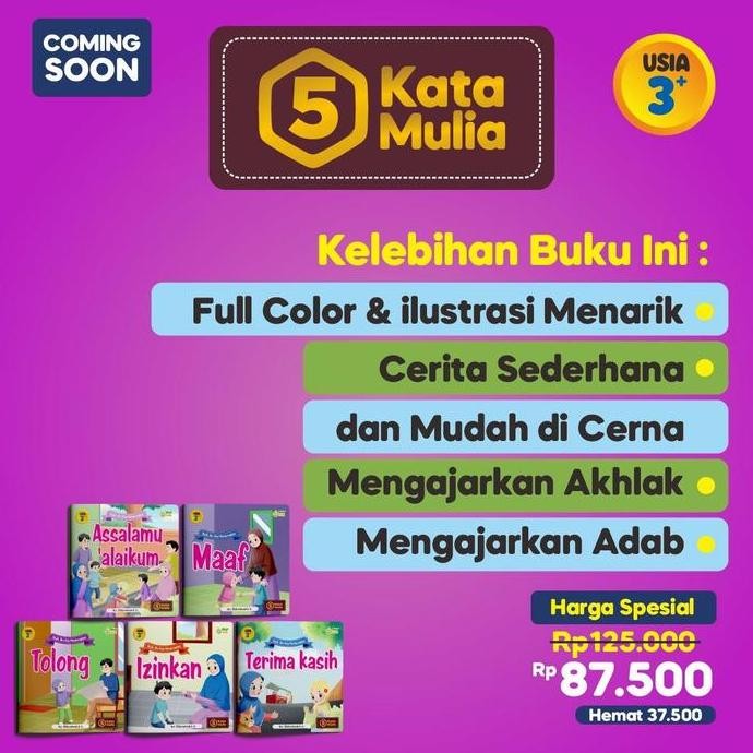 TERLARIS Paket 5 Kata Mulia (Buku Edukasi Anak)