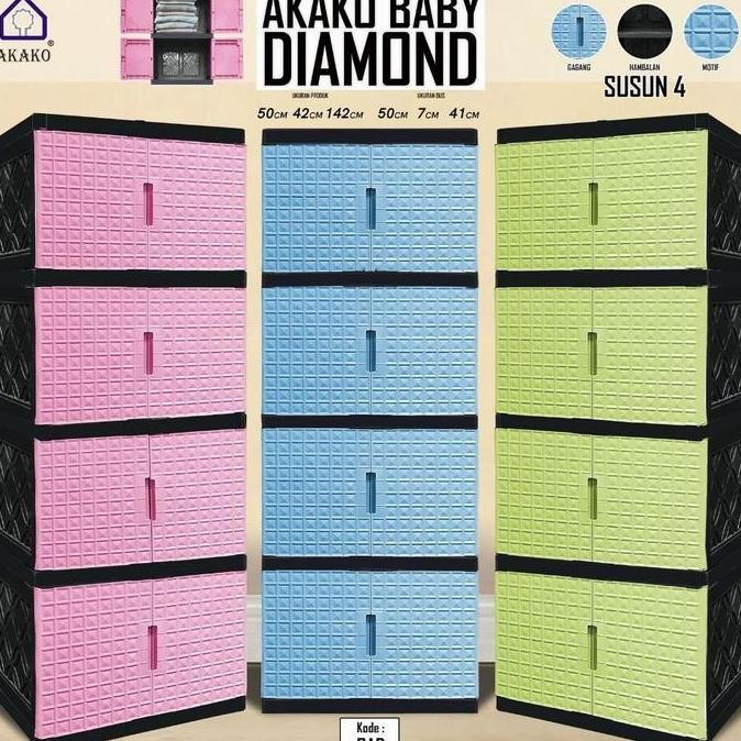 AKAKO - Lemari Akako Bilpin Jumbo Baby Pakaian Plastik 2 Pintu Susun 2, 3, 4, dan 5