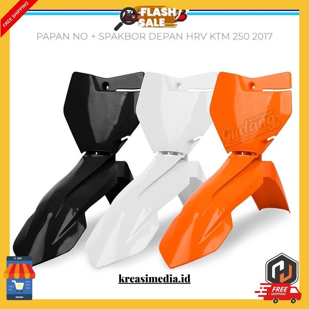 Spakbor Slebor Depan Plus Plat Papan Nomor Ktm 250 2017 Hrv Cod
