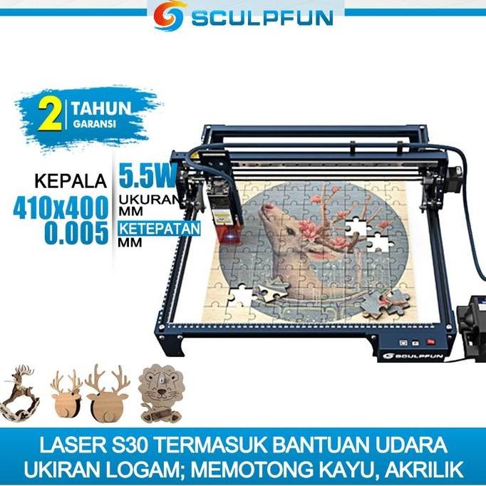 SCULPFUN laser engraver S30 serise mesin laser cutting Mesin Ukiran laser kayu