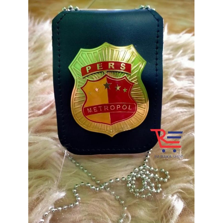 

Name Tag Id Card Dompet Kalung Lencana Kta Pers Metropol Kulit Premium