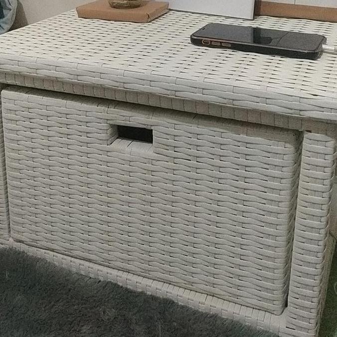 New Product - Nakas/Meja Rak Laci 1 Rotan Sintetis Kalyne Store